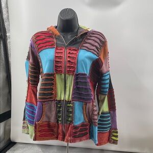 1.5.26 Rising International BoHo Chic Colorful Patchwork Hoodie